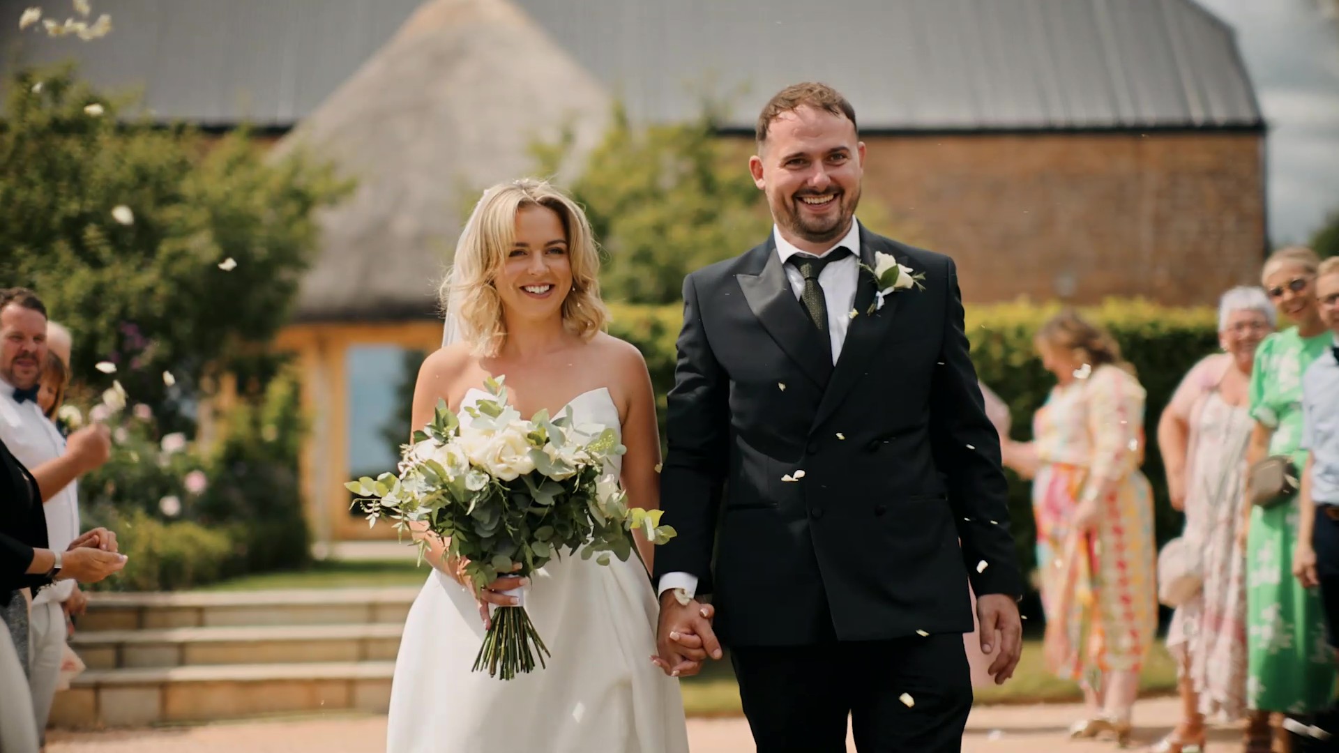 Confetti at a Devon wedding