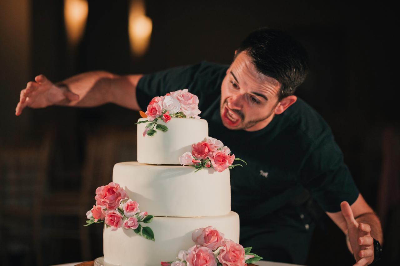 Pretending to eat cake