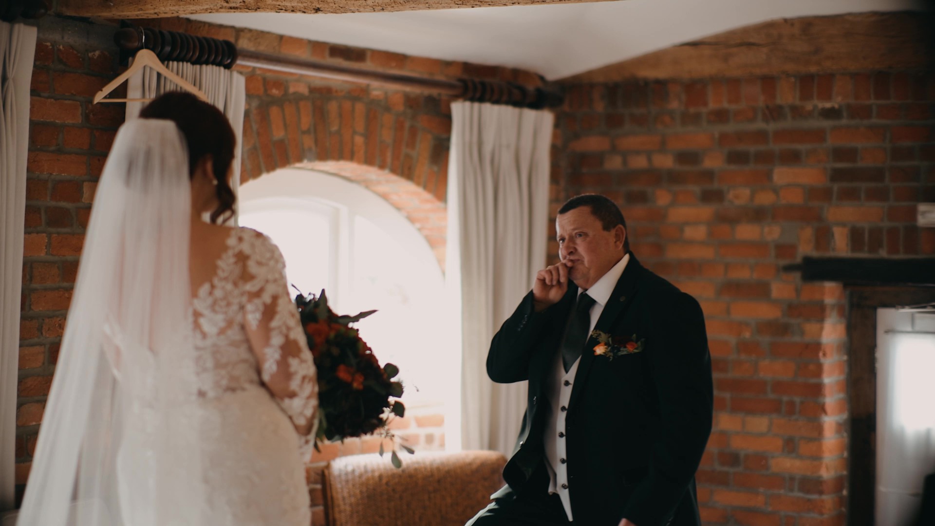 first look cinematic wedding film moment