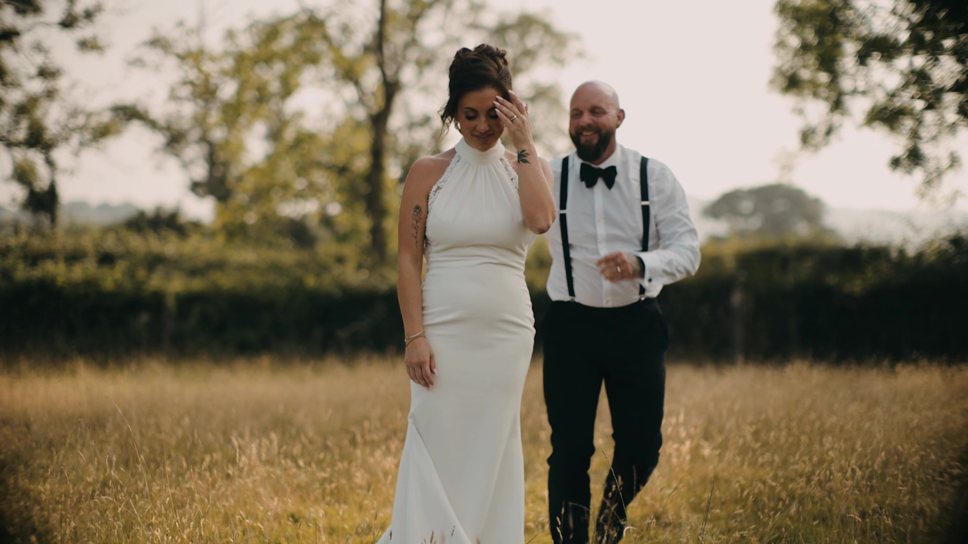 Cinematic moment between couple in Devon