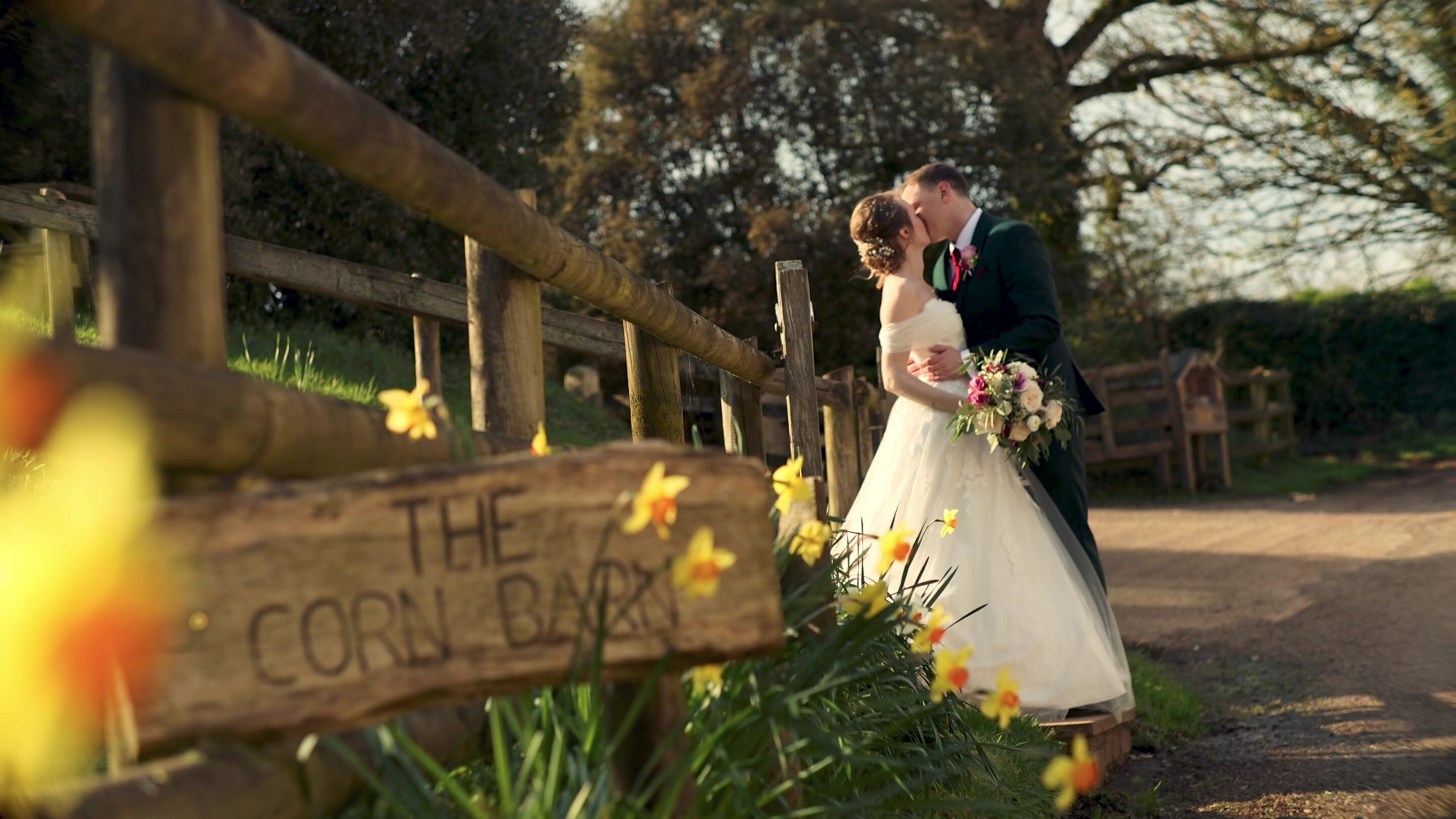 Romantic couple portrait filmed by Devon wedding videographer