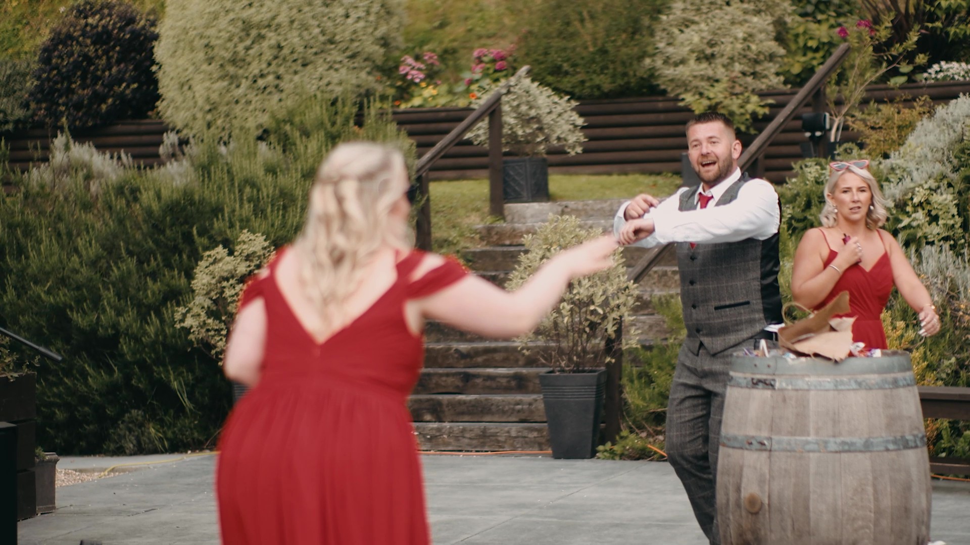 Authentic wedding moment captured by a Dorset documentary wedding videographer