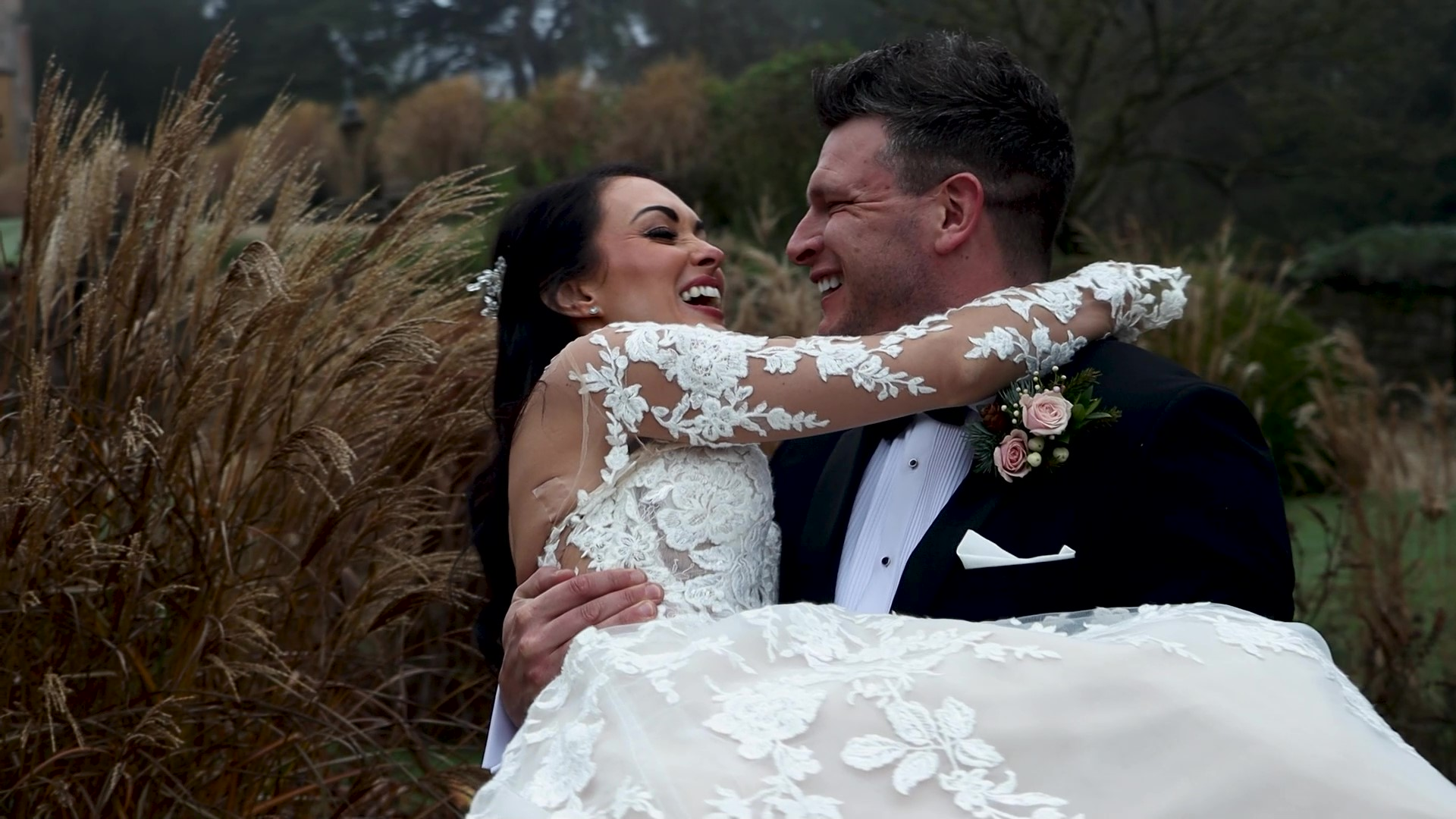 Luxury wedding couple at Somerset venue captured by videographer